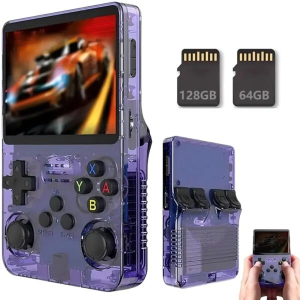 Product Introduction of R36s Handheld Retro Game Console, 1 Count Rechargeable Portable Pocket Game Console with 3.5-inch IPS Screen, Linux System Game Console