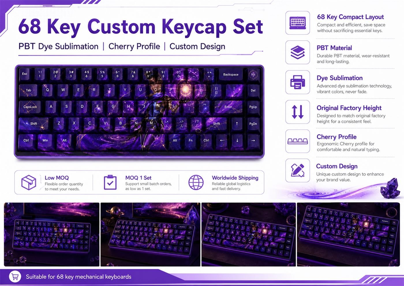 Astra Original Profile 68-Key Side-Printed PBT Keycap Set - Image 9