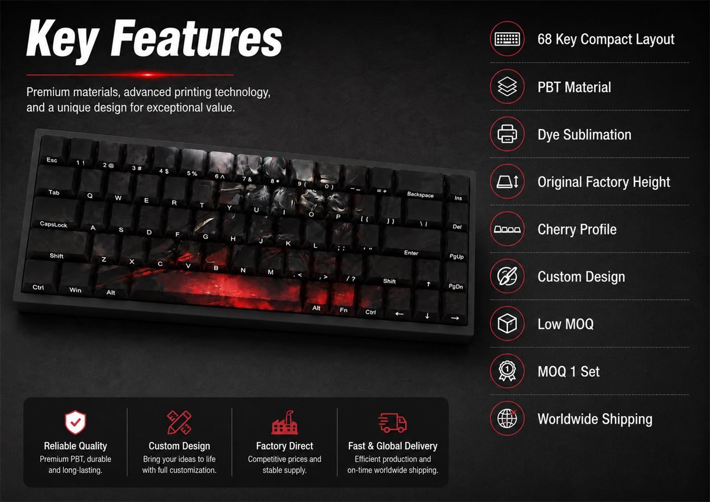 BLOOD MOON AATROX Original Profile 68-Key Side-Printed PBT Keycap Set - Image 9