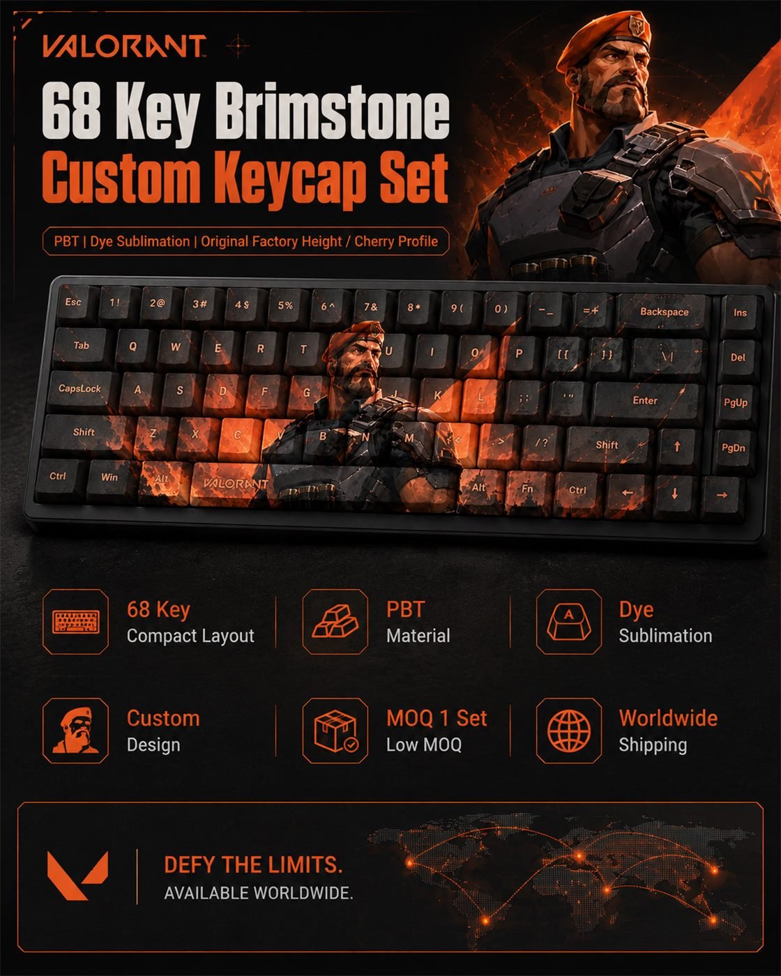 Brimstone Original Profile 68-Key Side-Printed PBT Keycap Set - Image 9