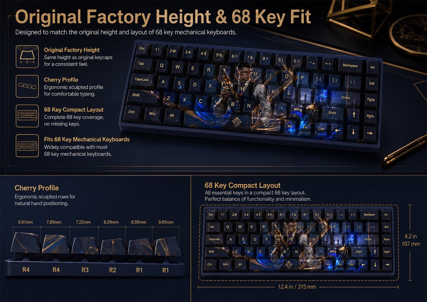 Chamber Original Profile 68-Key Side-Printed PBT Keycap Set - Image 11