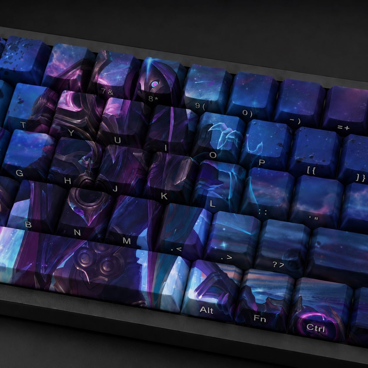 DARK COSMIC JHIN Original Profile 68-Key Side-Printed PBT Keycap Set - Image 7
