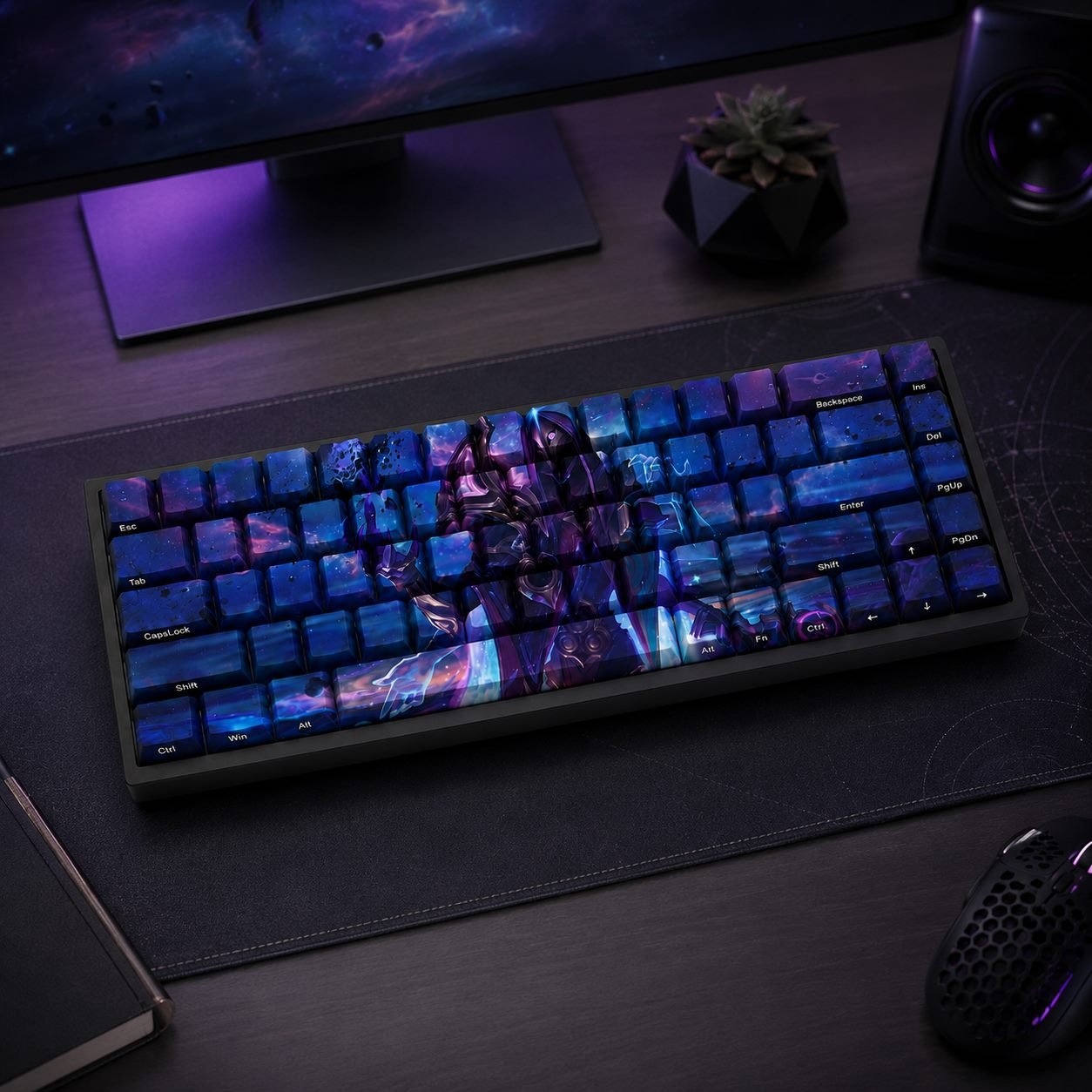 DARK COSMIC JHIN Original Profile 68-Key Side-Printed PBT Keycap Set - Image 8