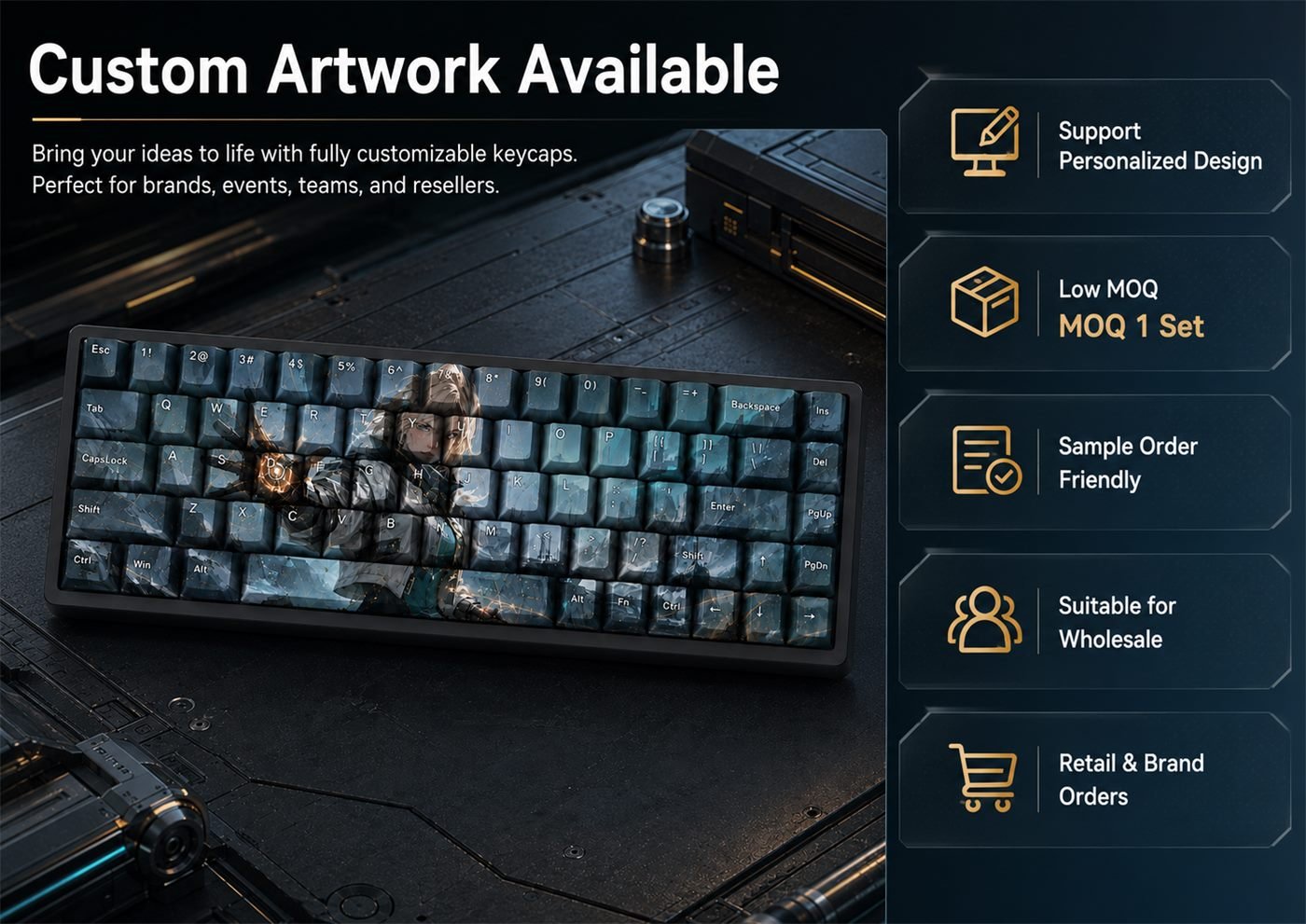 Deadlock Original Profile 68-Key Side-Printed PBT Keycap Set - Image 12