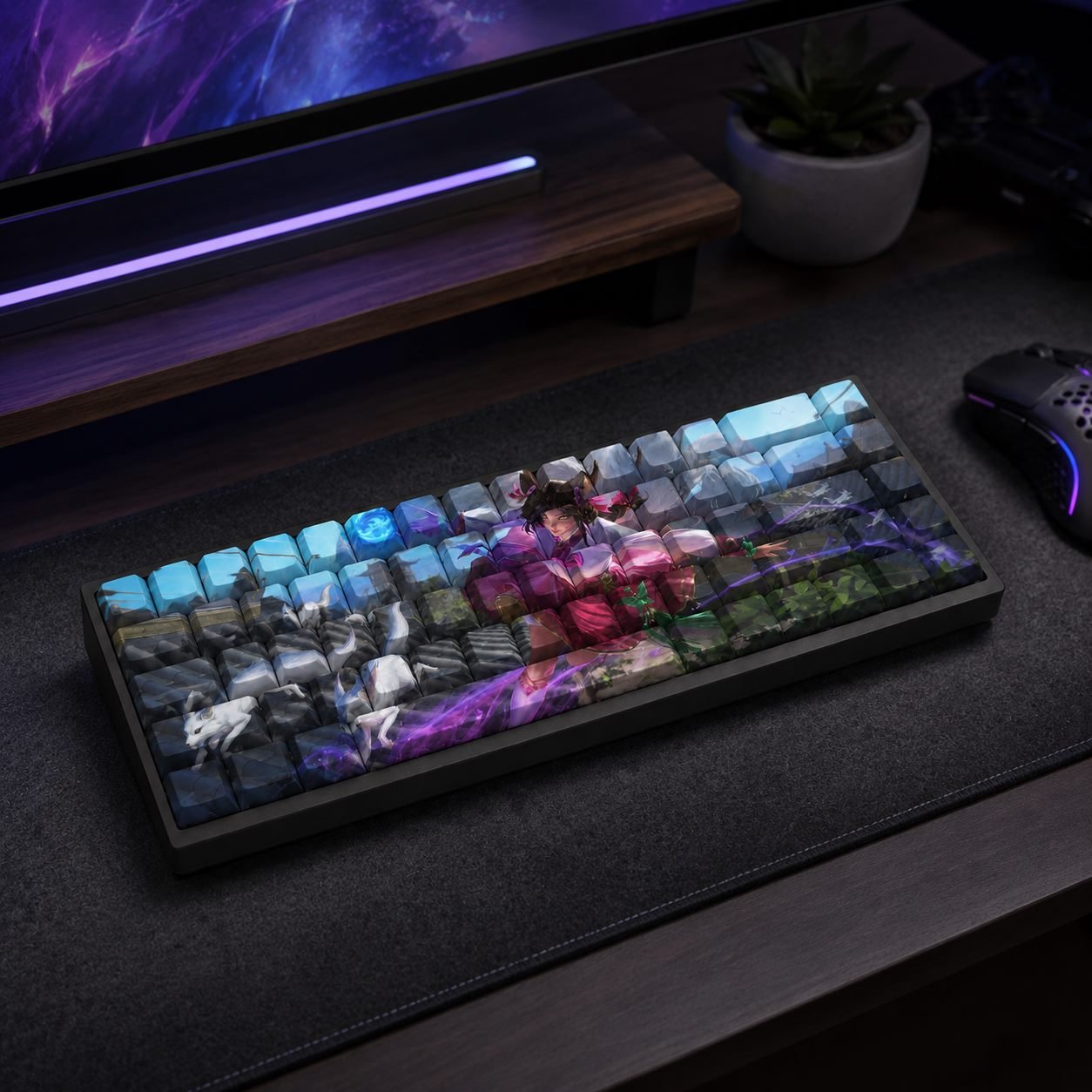 DYNASTY AHRI Original Profile 68-Key Side-Printed PBT Keycap Set - Image 8
