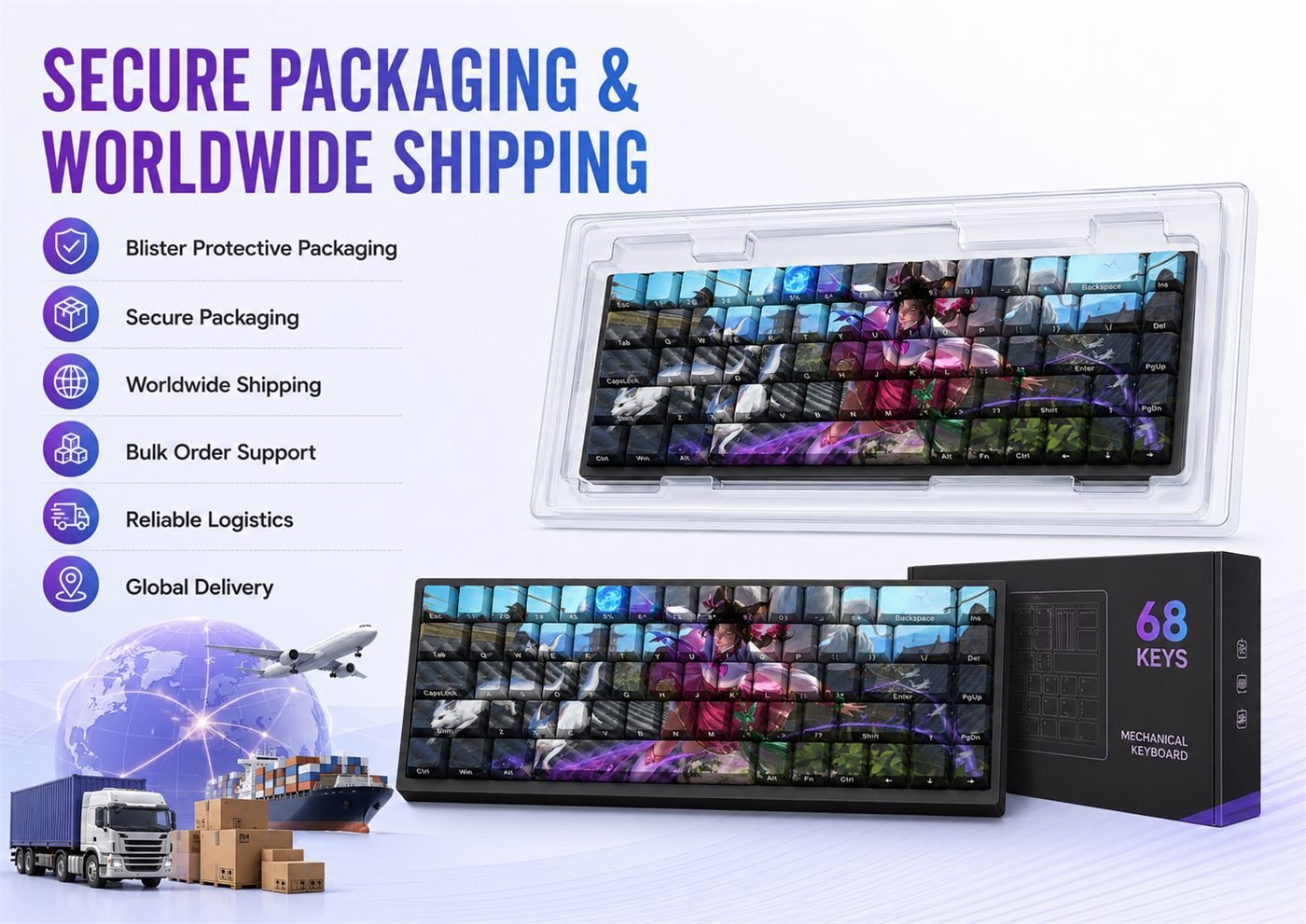 DYNASTY AHRI Original Profile 68-Key Side-Printed PBT Keycap Set - Image 13