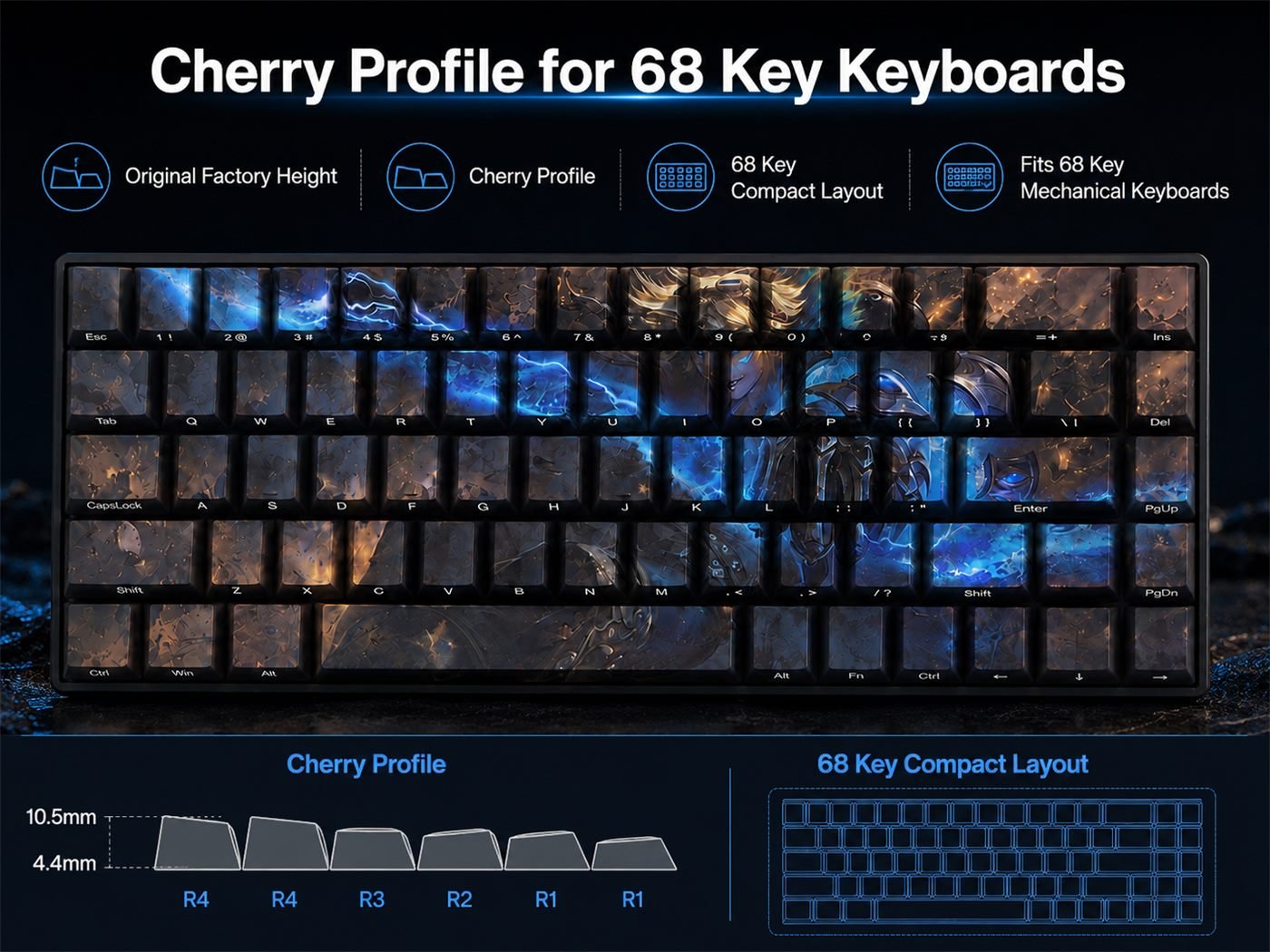 EZREAL Original Profile 68-Key Side-Printed PBT Keycap Set - Image 11