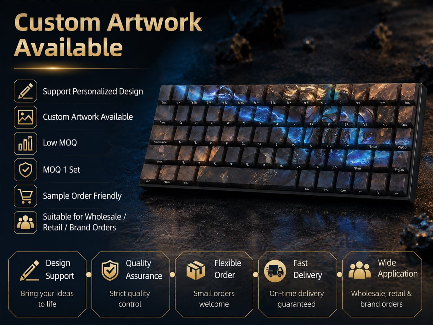 EZREAL Original Profile 68-Key Side-Printed PBT Keycap Set - Image 13