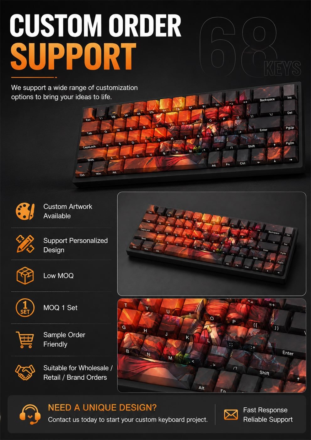 FOXFIRE AHRI Original Profile 68-Key Side-Printed PBT Keycap Set - Image 12