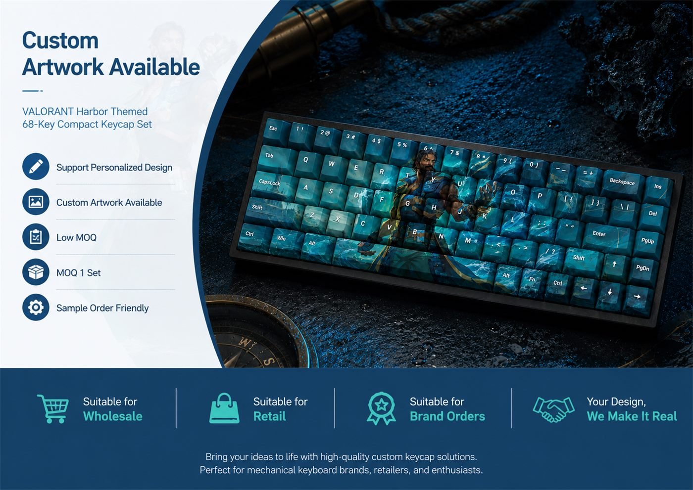 Harbor Original Profile 68-Key Side-Printed PBT Keycap Set - Image 12