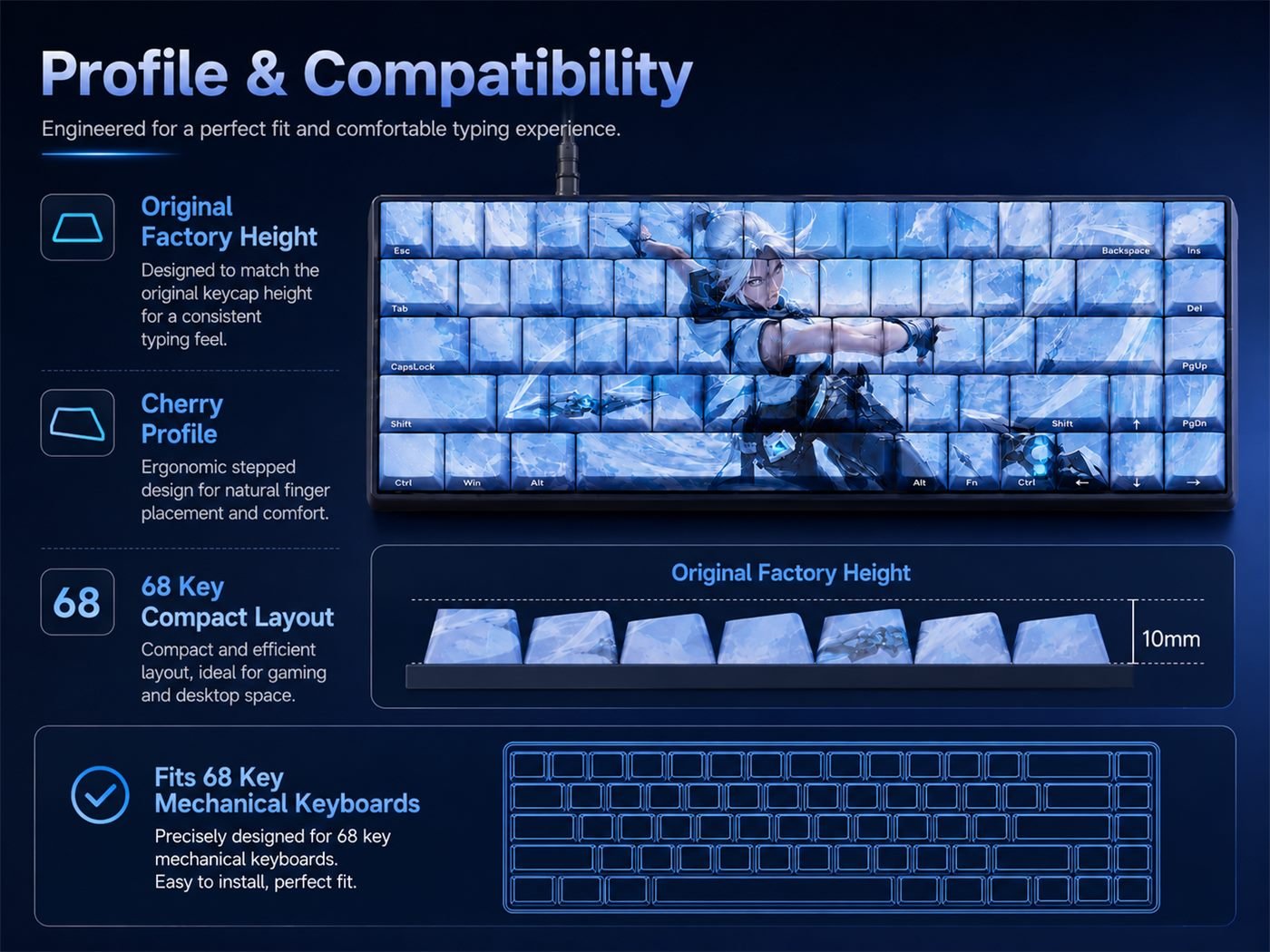 Jett Side-Printed Original Profile 68-Key PBT Keycap Set - Image 11