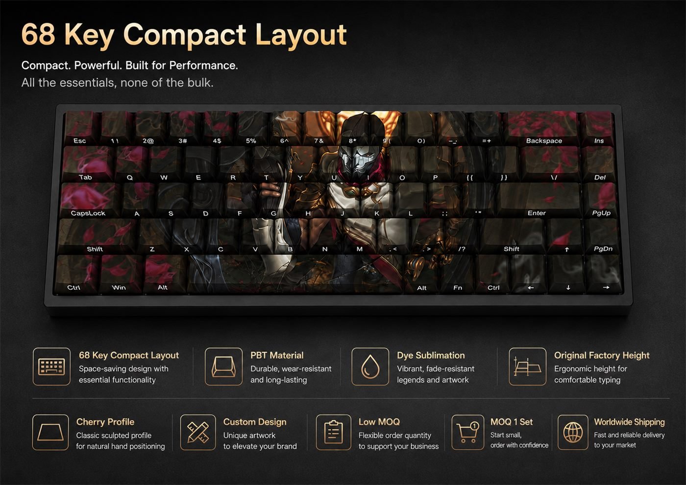 JHIN Original Profile 68-Key Side-Printed PBT Keycap Set - Image 9