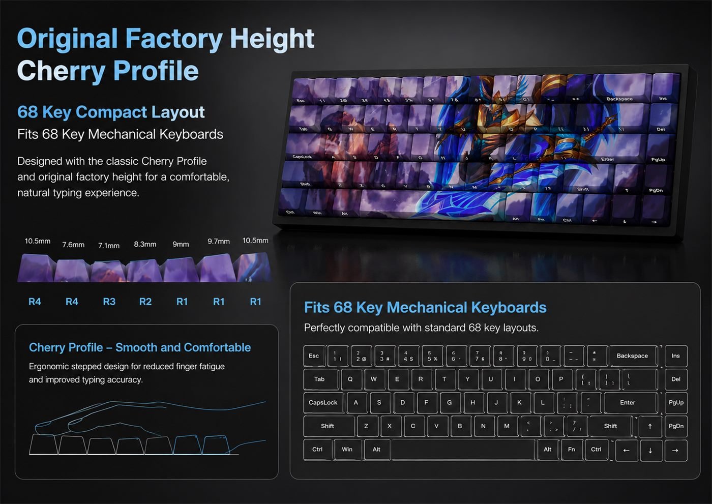 JUSTICAR AATROX Original Profile 68-Key Side-Printed PBT Keycap Set - Image 11