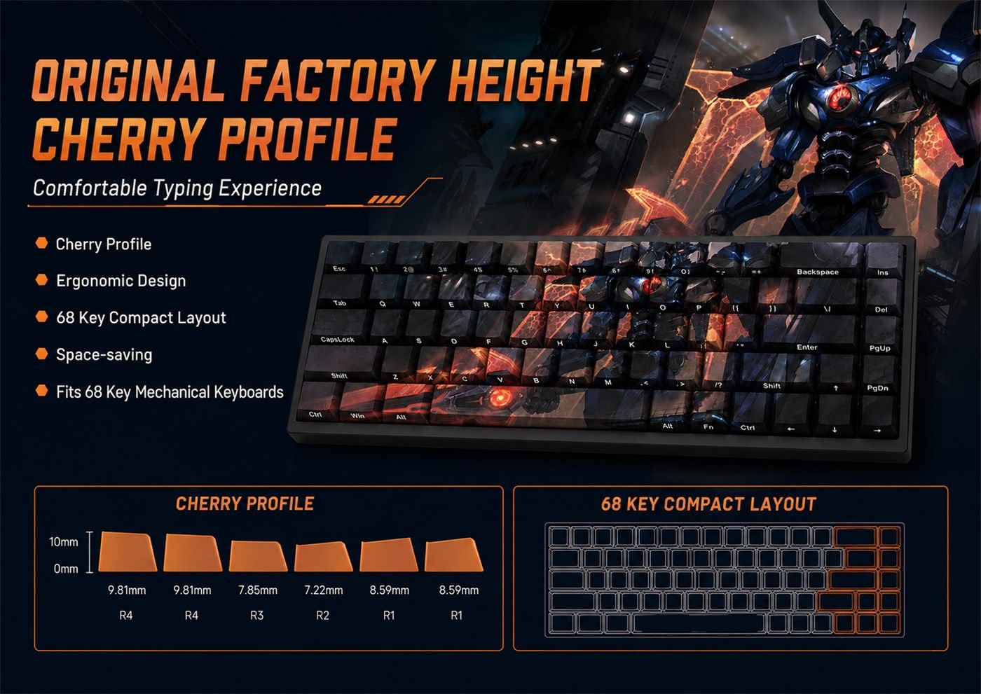 MECHA AATROX Original Profile 68-Key Side-Printed PBT Keycap Set - Image 11