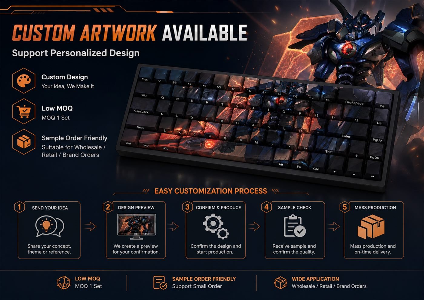 MECHA AATROX Original Profile 68-Key Side-Printed PBT Keycap Set - Image 12