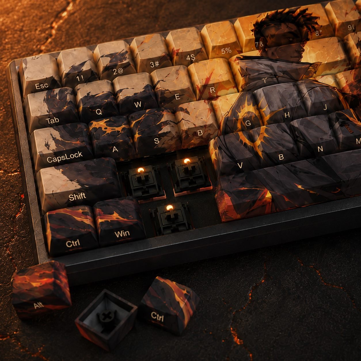 Phoenix Immortal Original Profile 68-Key Side-Printed PBT Keycap Set - Image 4