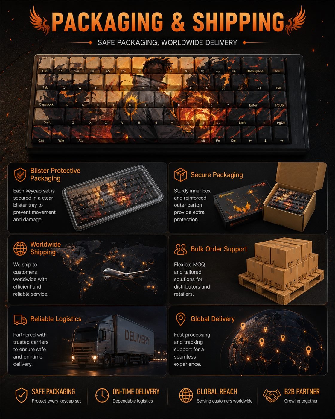 Phoenix Immortal Original Profile 68-Key Side-Printed PBT Keycap Set - Image 9
