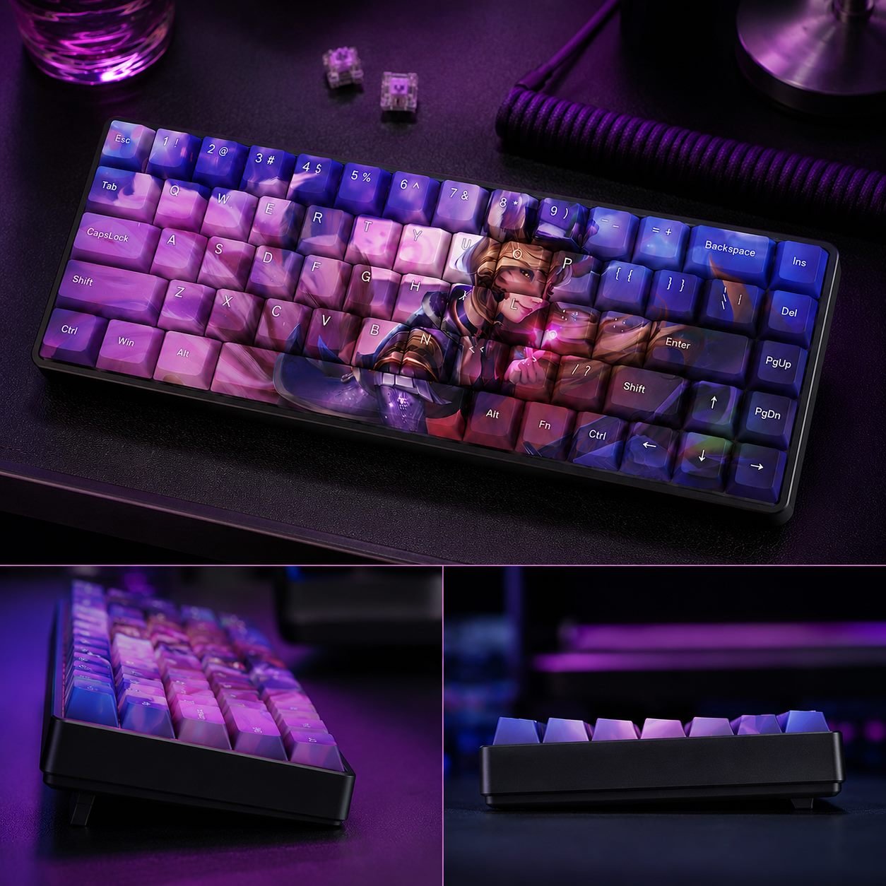 POPSTAR AHRI Original Profile 68-Key Side-Printed PBT Keycap Set - Image 3
