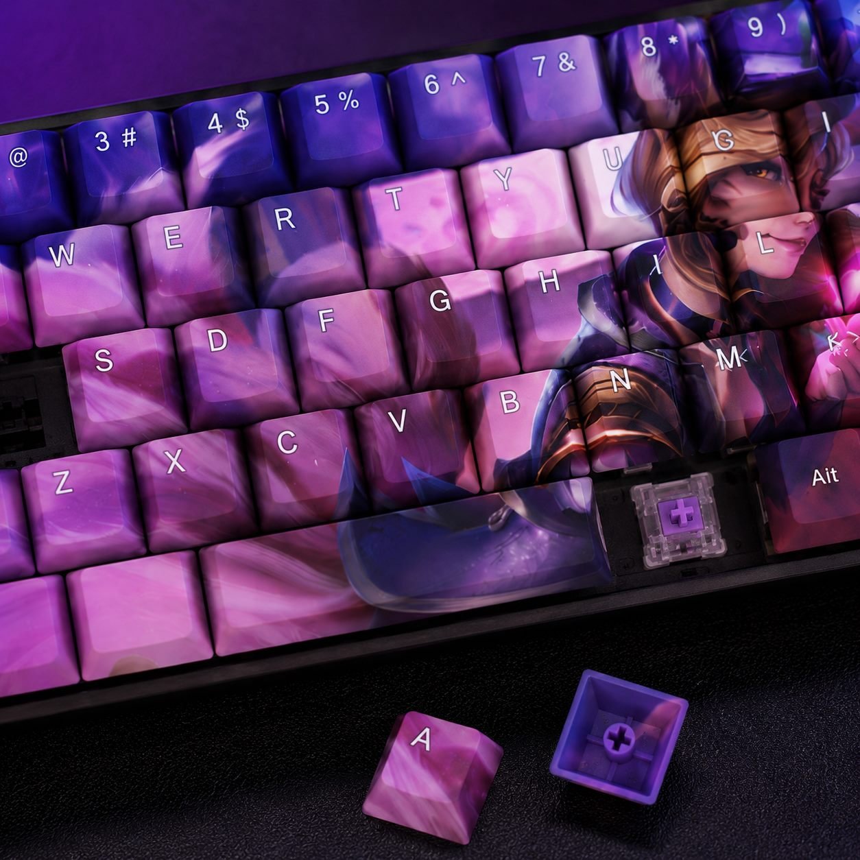 POPSTAR AHRI Original Profile 68-Key Side-Printed PBT Keycap Set - Image 4