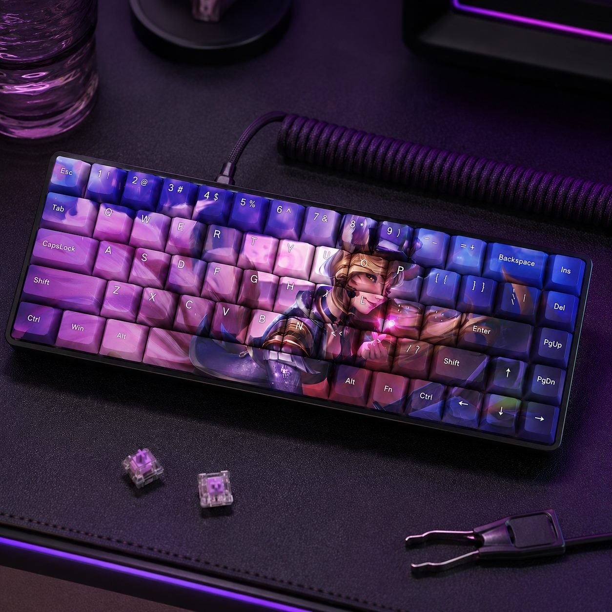 POPSTAR AHRI Original Profile 68-Key Side-Printed PBT Keycap Set - Image 6