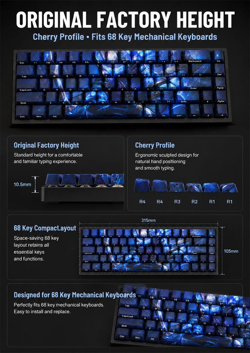 PRESTIGE DRX AATROX Original Profile 68-Key Side-Printed PBT Keycap Set - Image 11