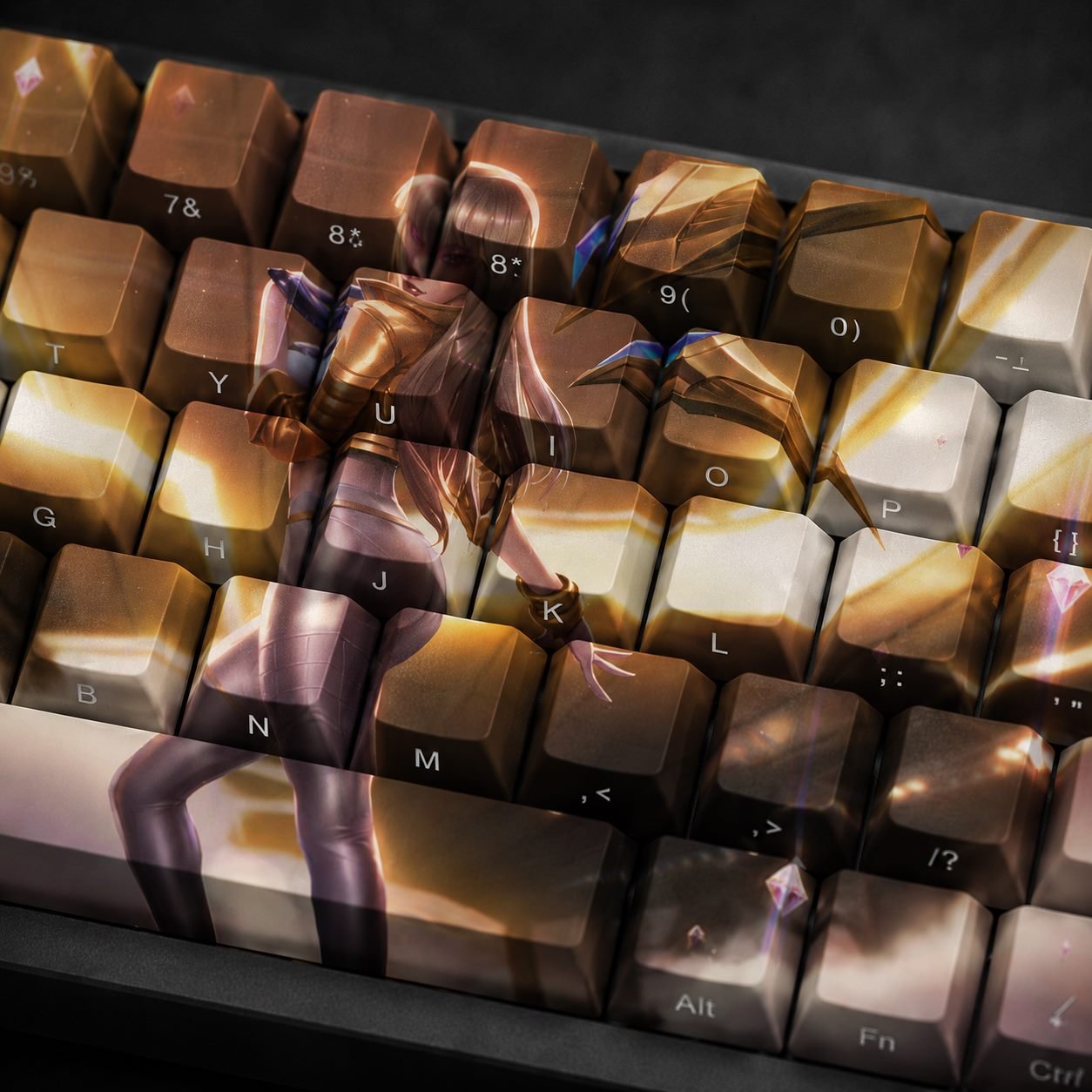 PRESTIGE KDA KAISA Original Profile 68-Key Side-Printed PBT Keycap Set - Image 7