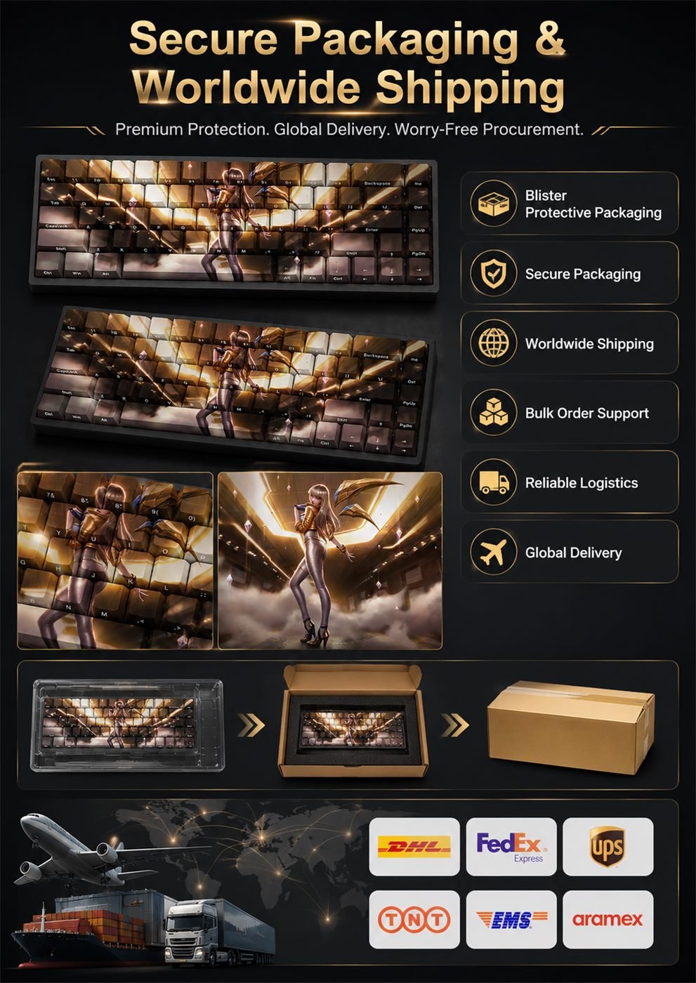 PRESTIGE KDA KAISA Original Profile 68-Key Side-Printed PBT Keycap Set - Image 13