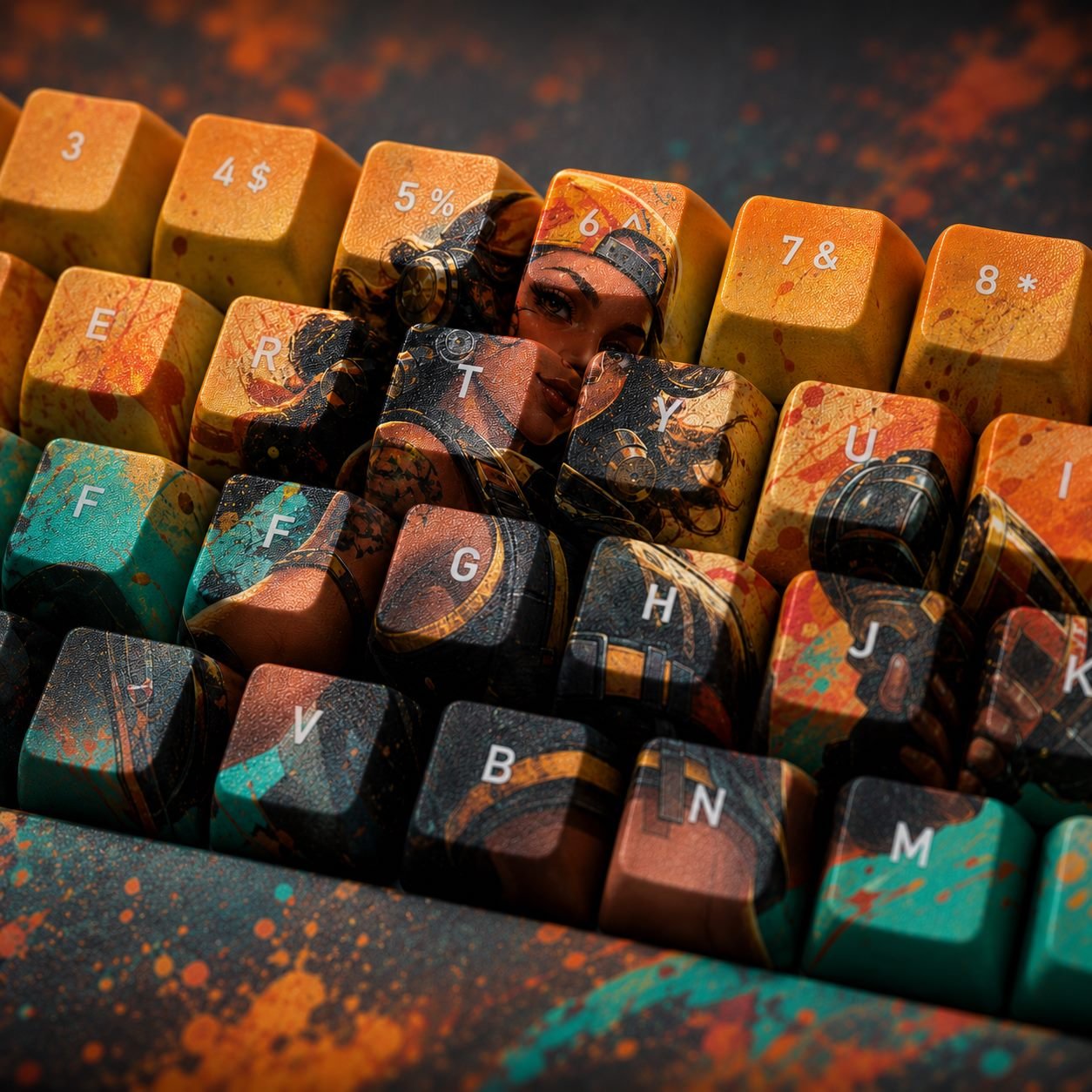 Raze Original Profile 68-Key Side-Printed PBT Keycap Set - Image 10