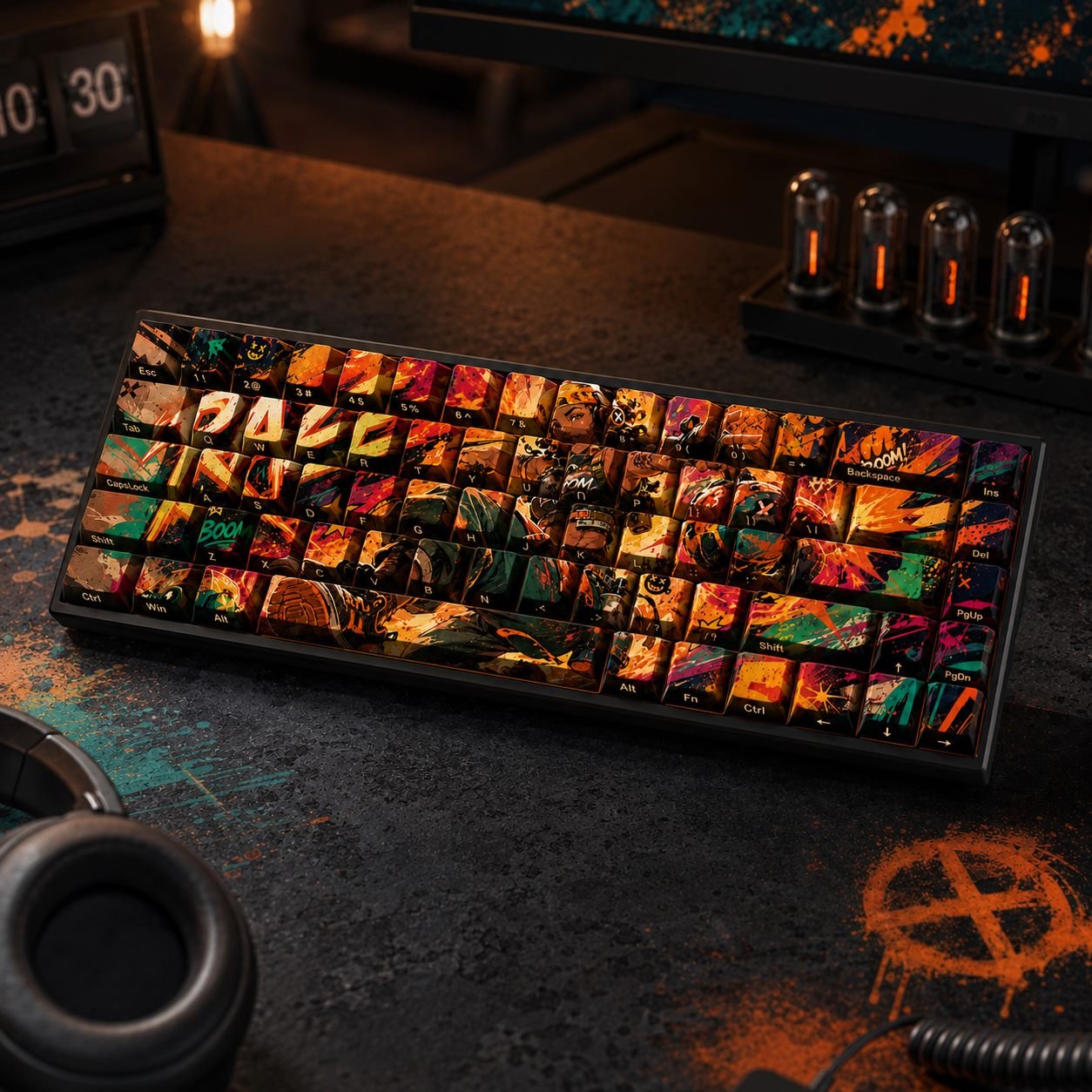 Raze Side-Printed Variant Original Profile 68-Key PBT Keycap Set - Image 3