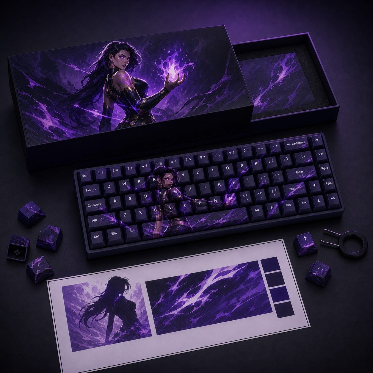 Reyna Original Profile 68-Key Side-Printed PBT Keycap Set - Image 17