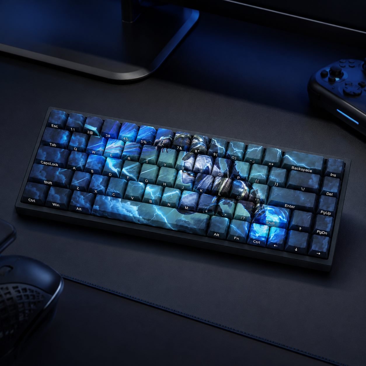 SHOCKBLADE ZED Original Profile 68-Key Side-Printed PBT Keycap Set - Image 8