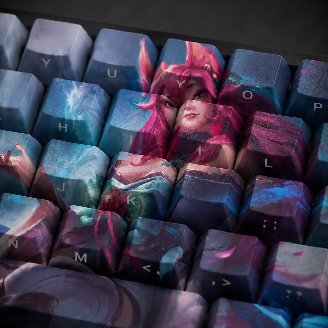 SPIRIT BLOSSOM AHRI Original Profile 68-Key Side-Printed PBT Keycap Set - Image 4