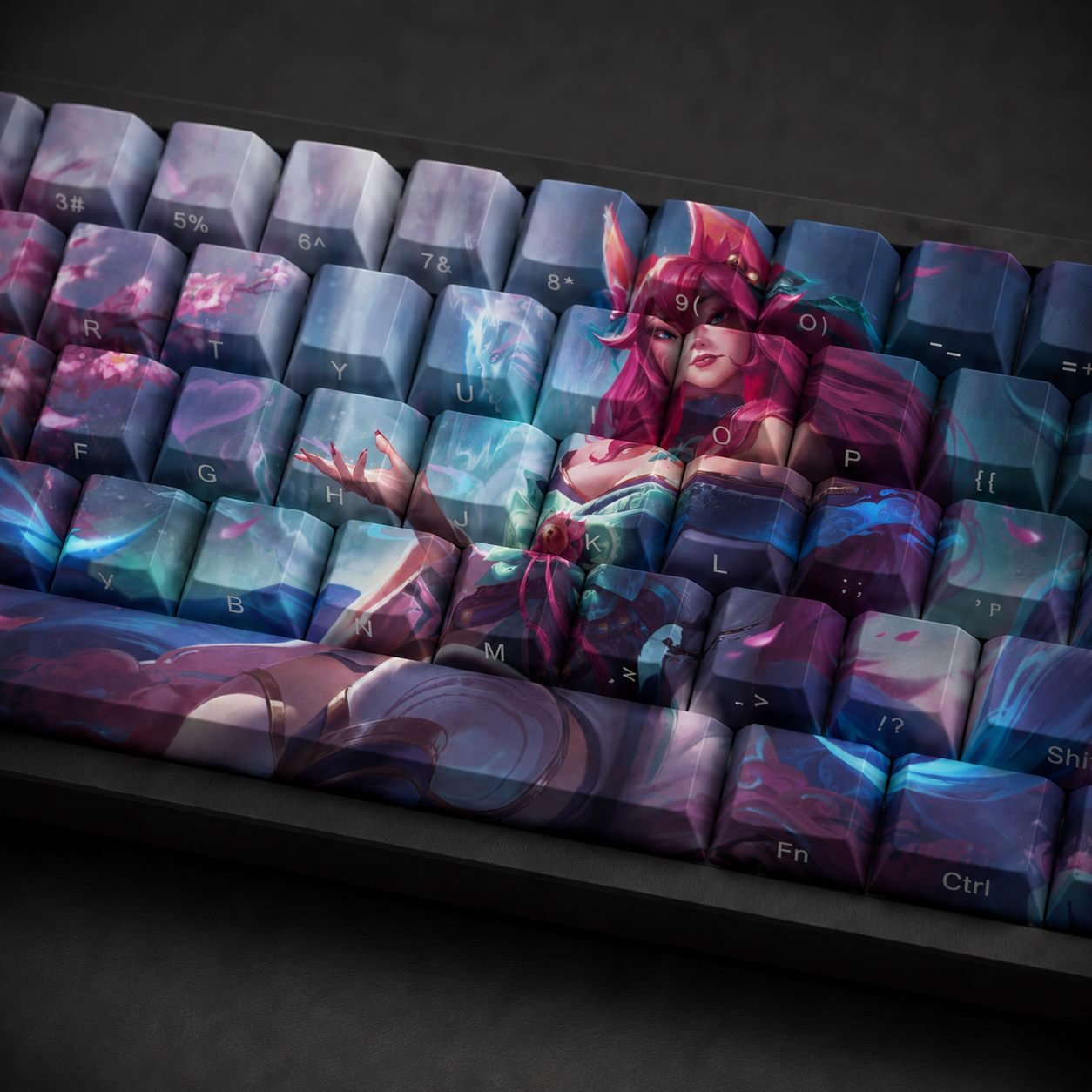 SPIRIT BLOSSOM AHRI Original Profile 68-Key Side-Printed PBT Keycap Set - Image 7