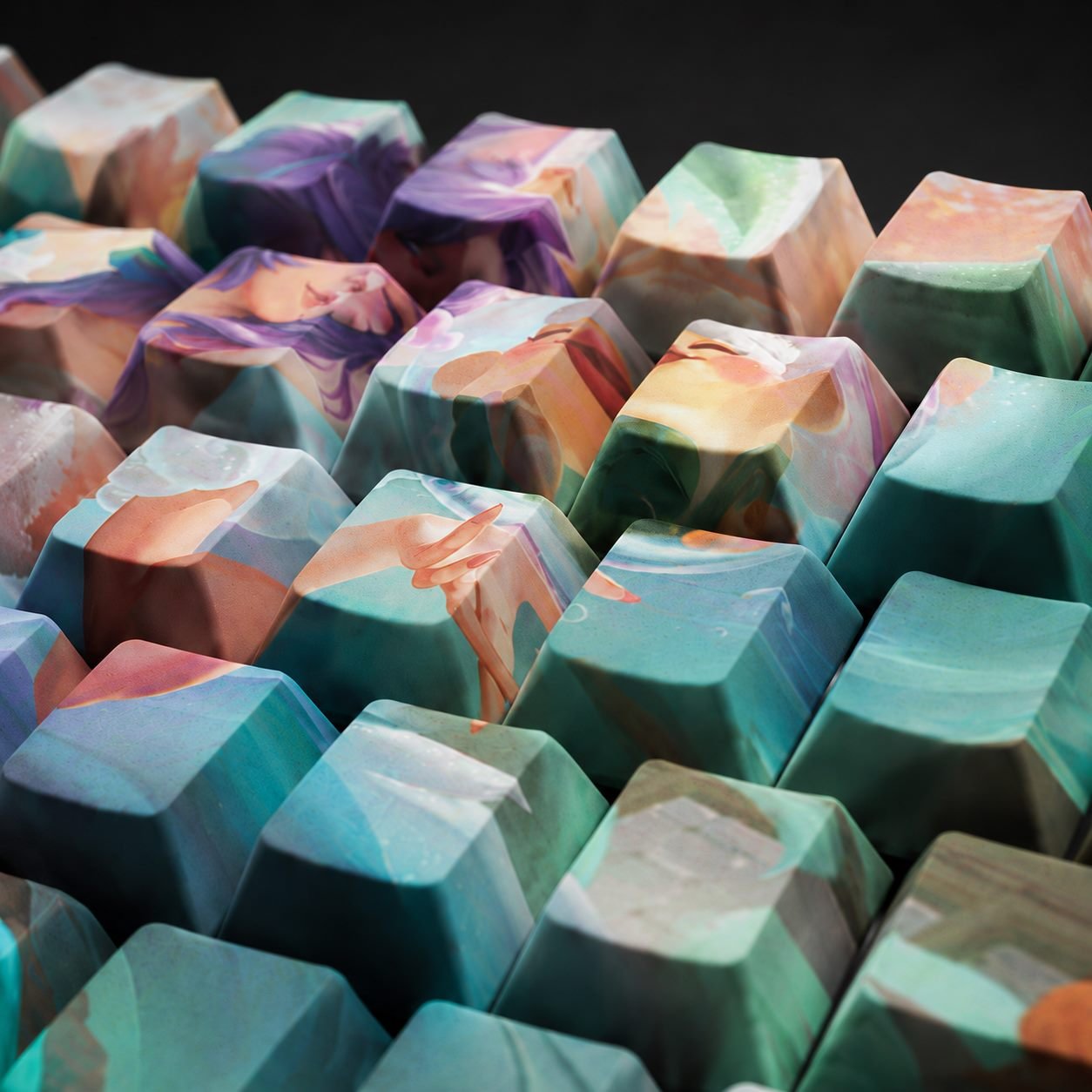 SPIRIT BLOSSOM SPRINGS AHRI Original Profile 68-Key Side-Printed PBT Keycap Set - Image 4
