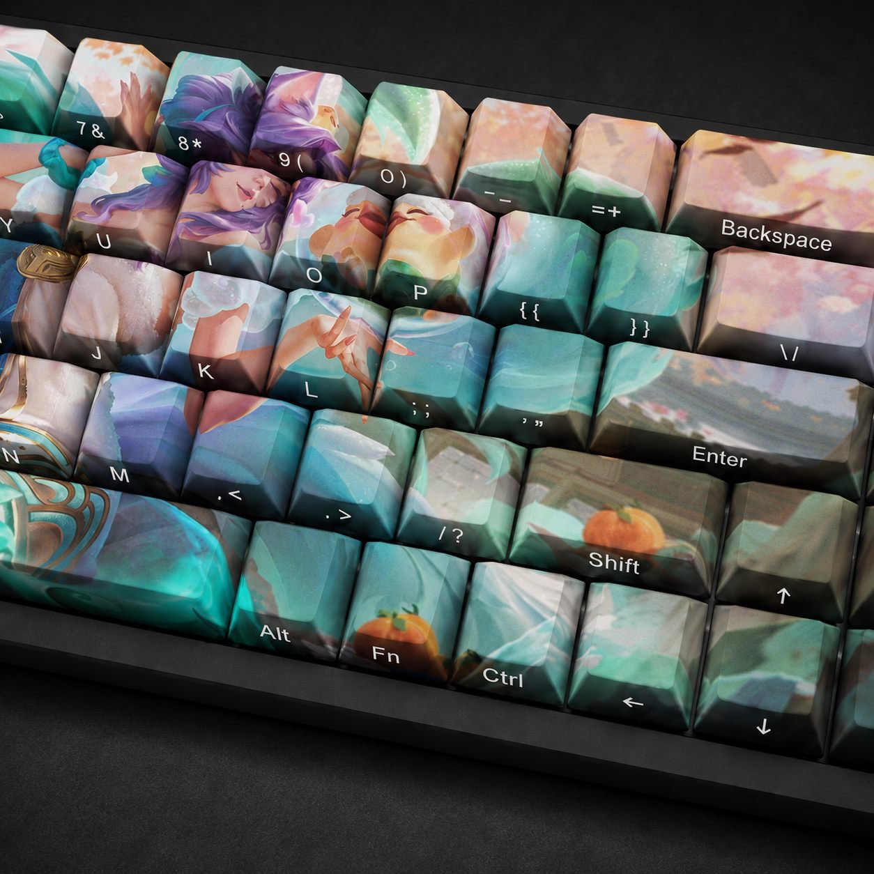 SPIRIT BLOSSOM SPRINGS AHRI Original Profile 68-Key Side-Printed PBT Keycap Set - Image 7