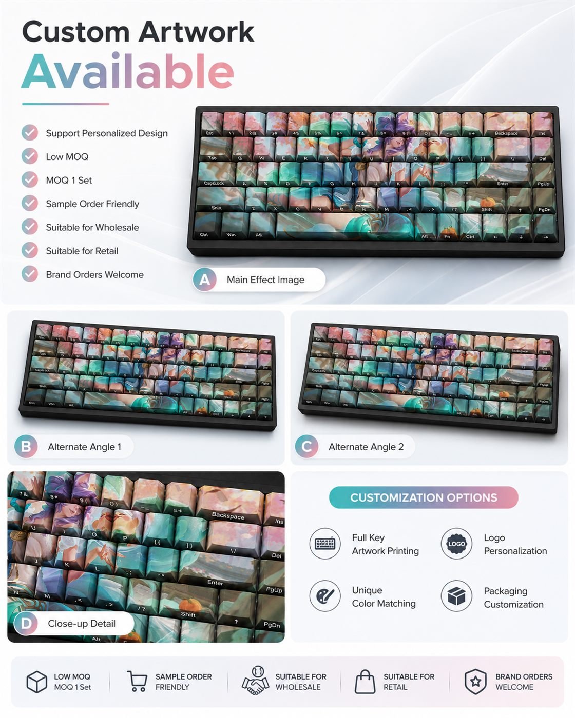 SPIRIT BLOSSOM SPRINGS AHRI Original Profile 68-Key Side-Printed PBT Keycap Set - Image 12