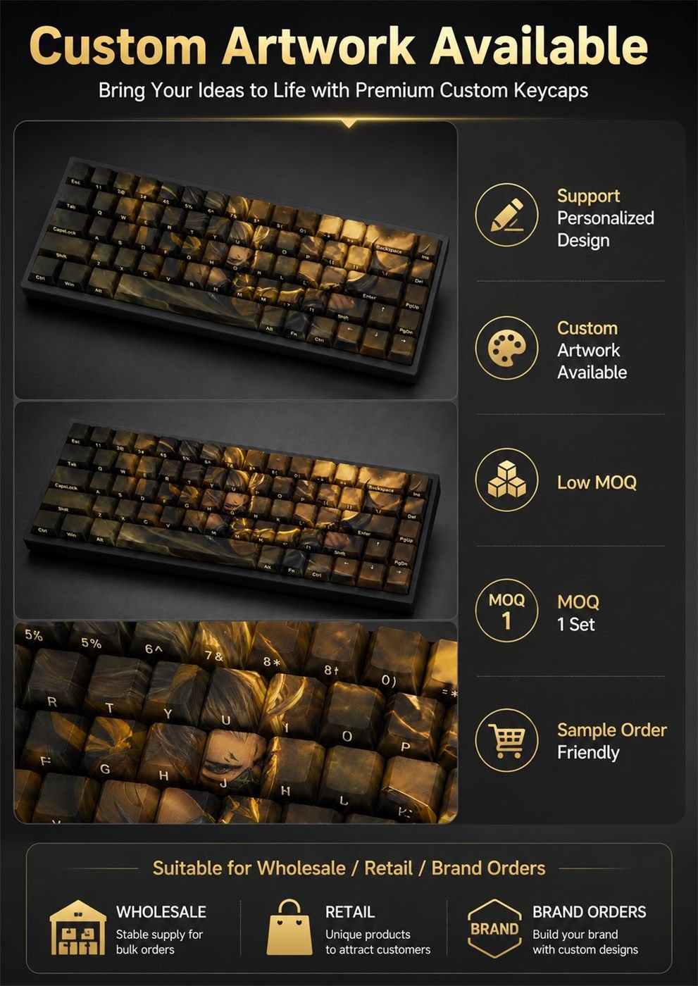 STINGER AKALI Original Profile 68-Key Side-Printed PBT Keycap Set - Image 12