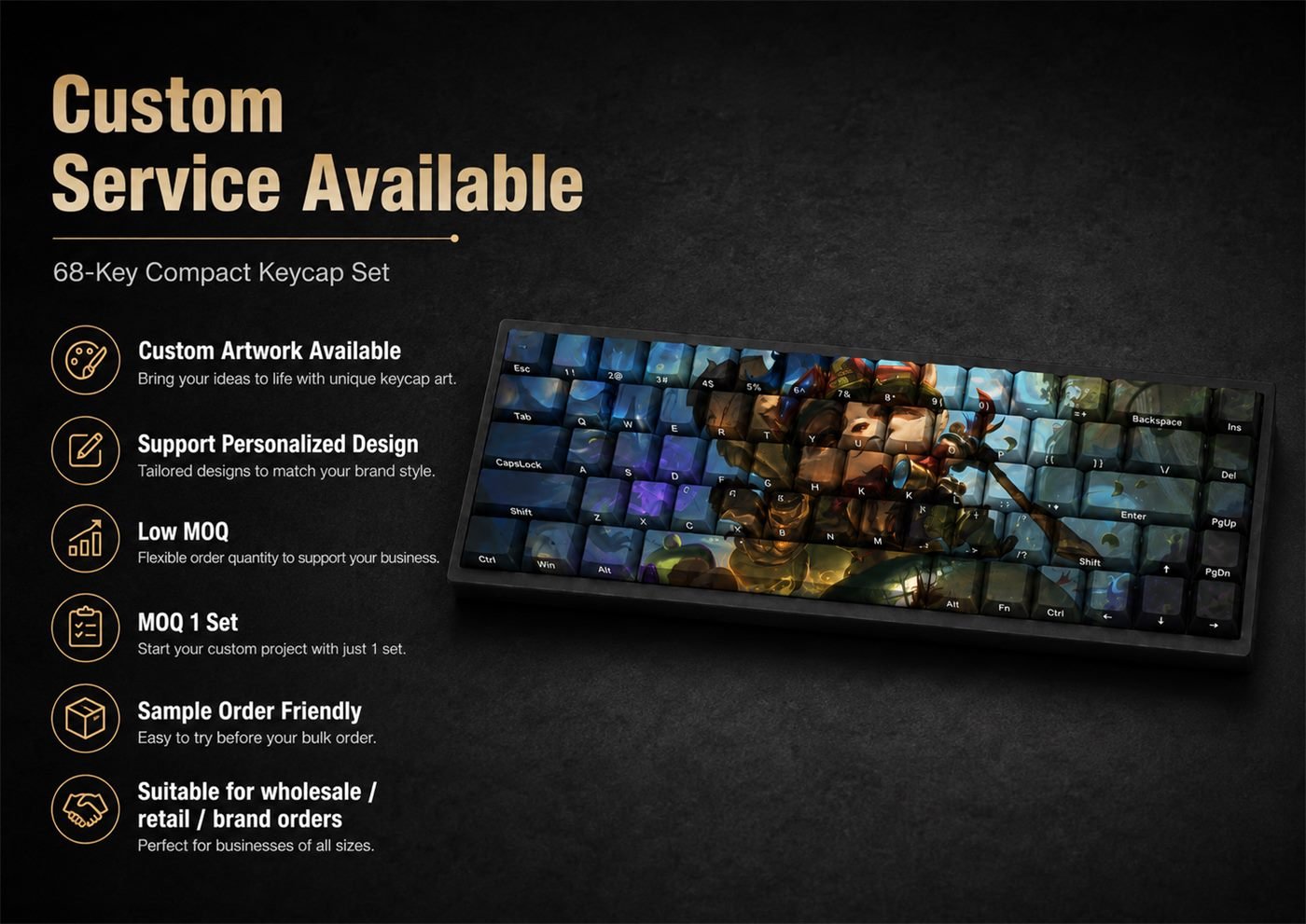 TEEMO Original Profile 68-Key Side-Printed PBT Keycap Set - Image 12