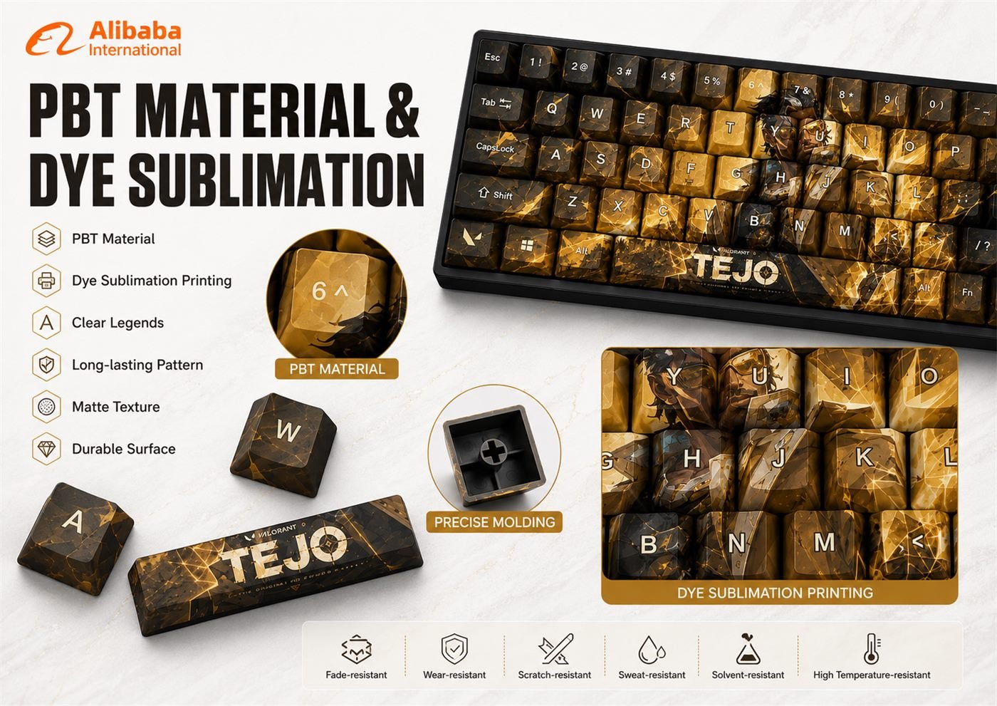 Tejo Original Profile 68-Key Side-Printed PBT Keycap Set - Image 10
