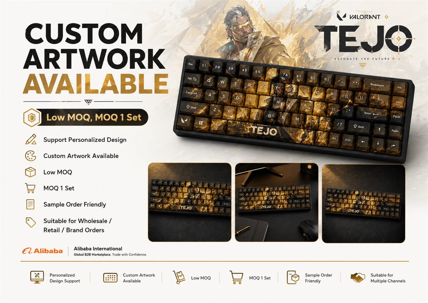 Tejo Original Profile 68-Key Side-Printed PBT Keycap Set - Image 13
