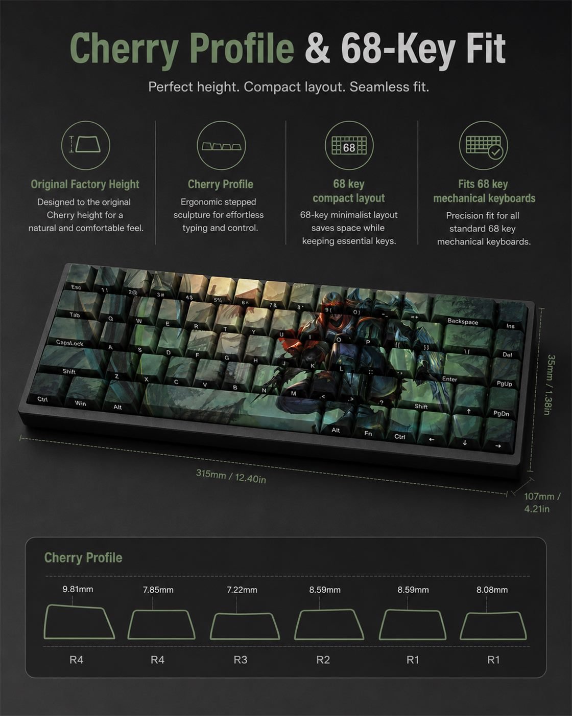 ZED Original Profile 68-Key Side-Printed PBT Keycap Set - Image 11