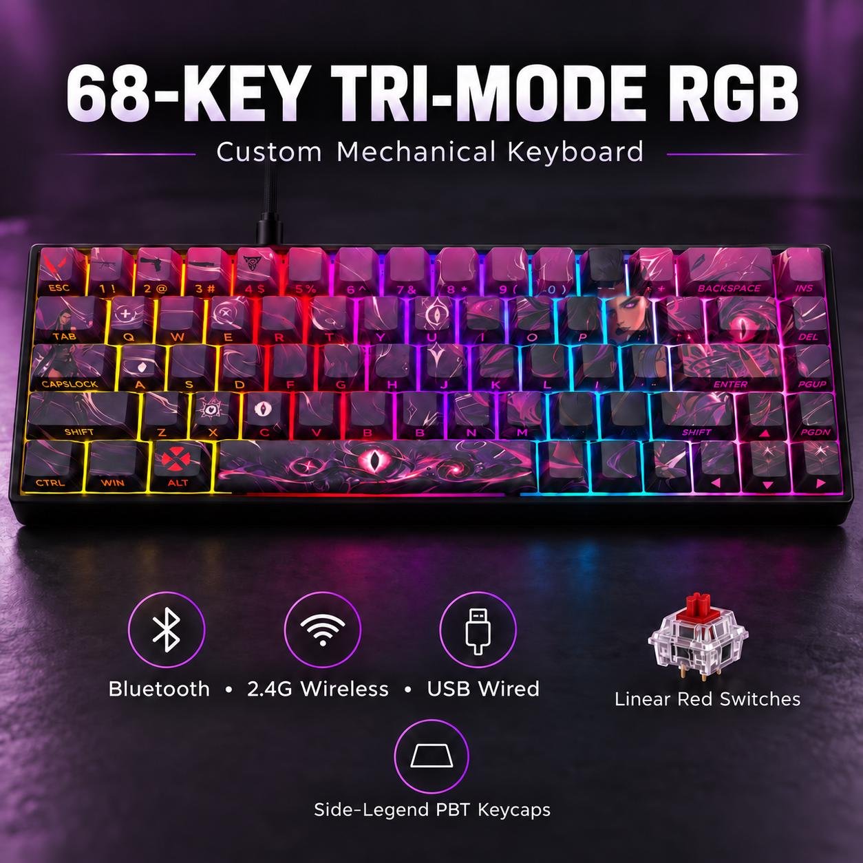 Valorant Reyna 68-key design, product view 7