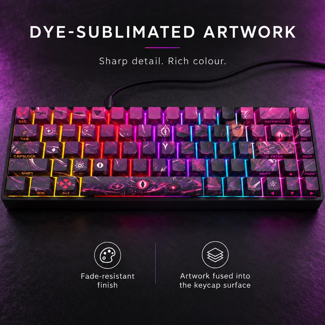 Valorant Reyna 68-key design, product view 6