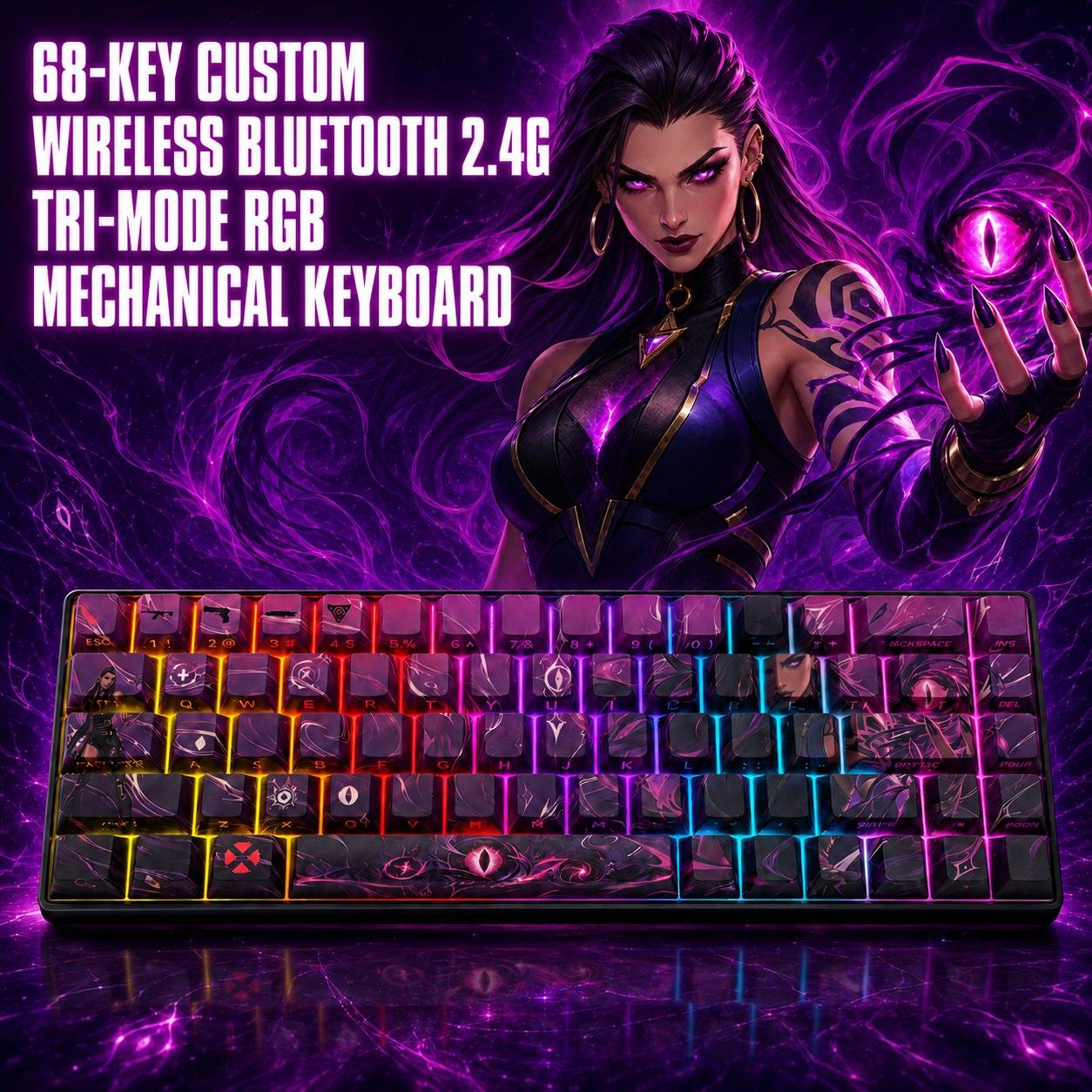 Valorant Reyna 68-key design, product view 1