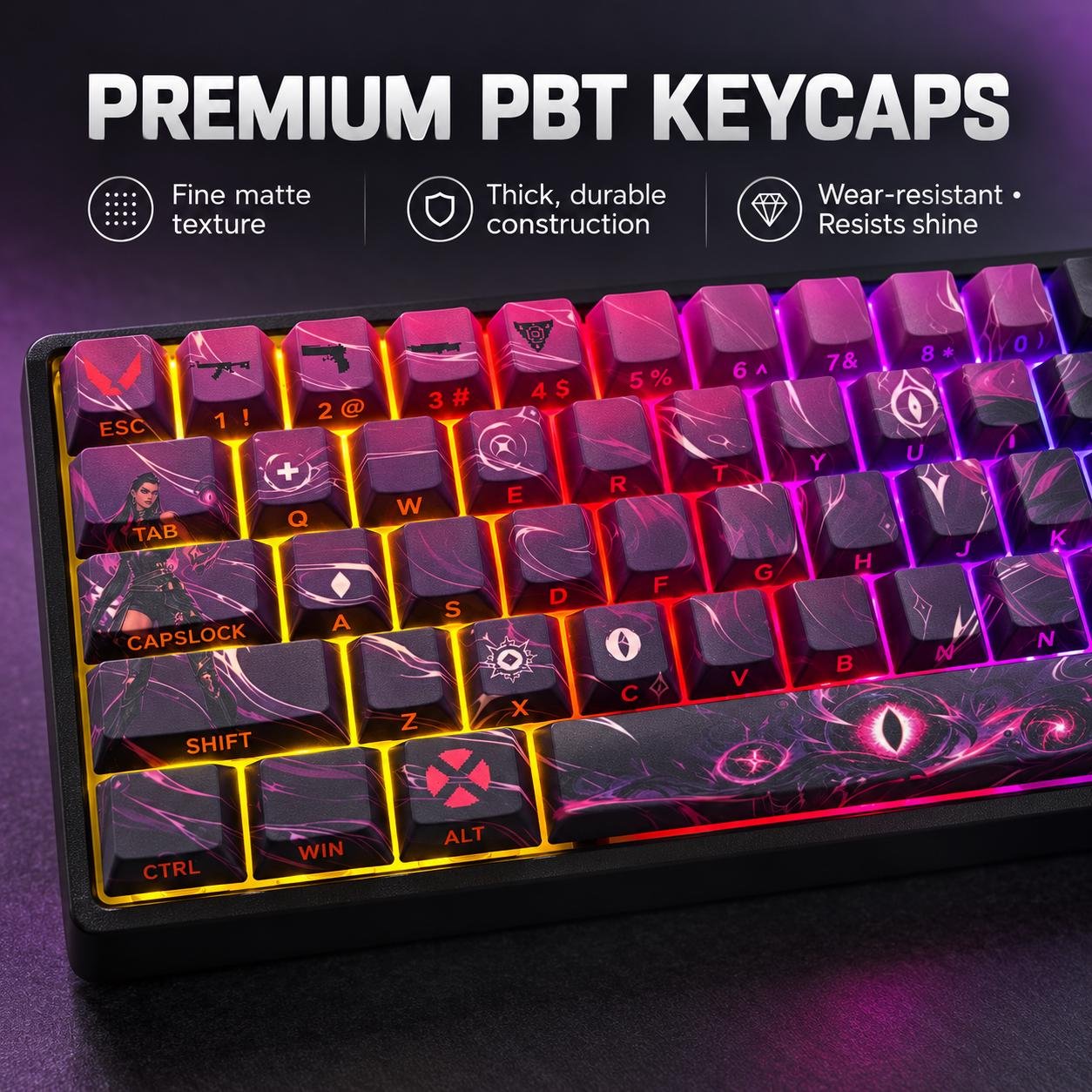 Valorant Reyna 68-key design, product view 2
