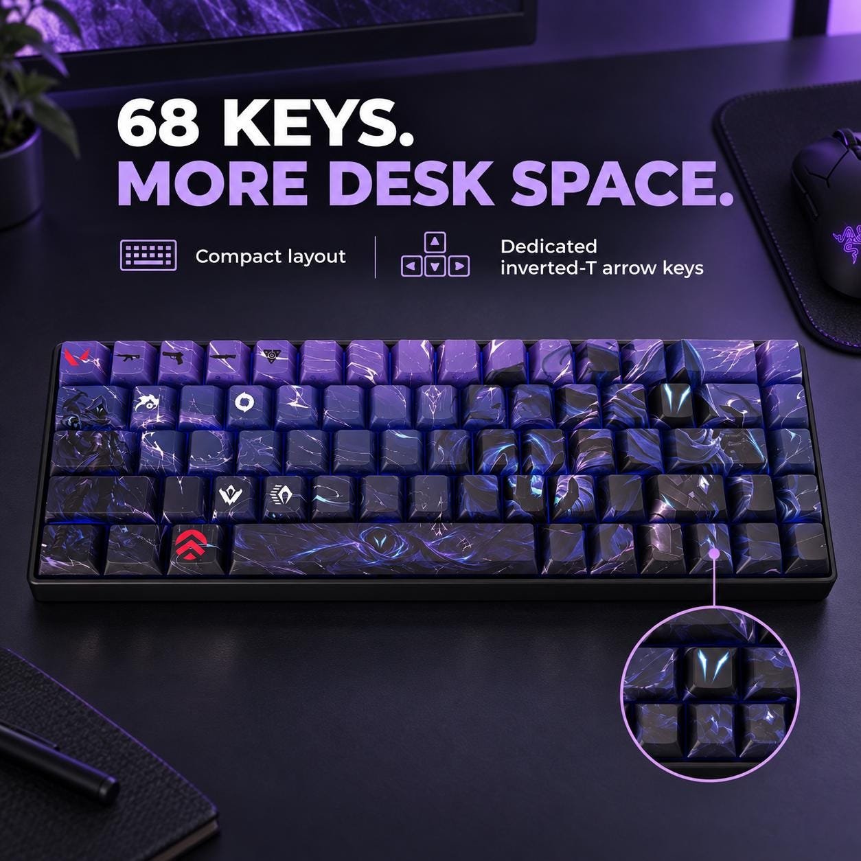 Valorant Omen Custom 68-key design, product view 2