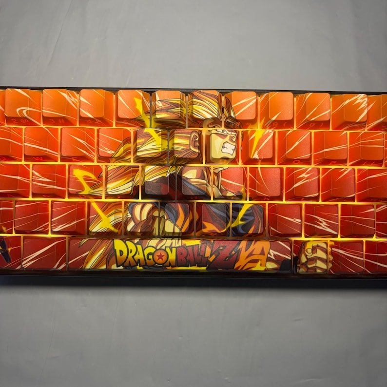 Goku orange 68-key keyboard and keycap design